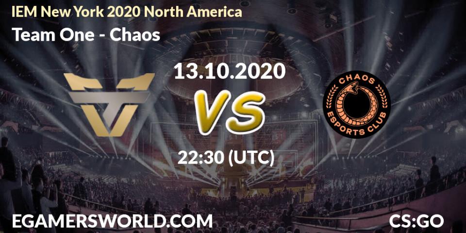Prognoza Team One - Chaos. 13.10.2020 at 22:30, Counter-Strike (CS2), IEM New York 2020 North America