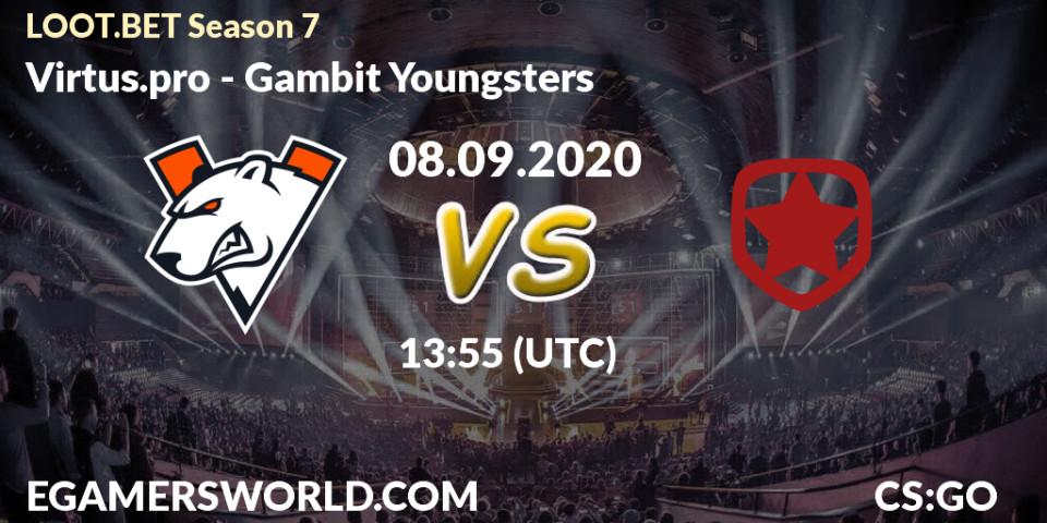 Prognoza Virtus.pro - Gambit Youngsters. 08.09.2020 at 13:55, Counter-Strike (CS2), LOOT.BET Season 7