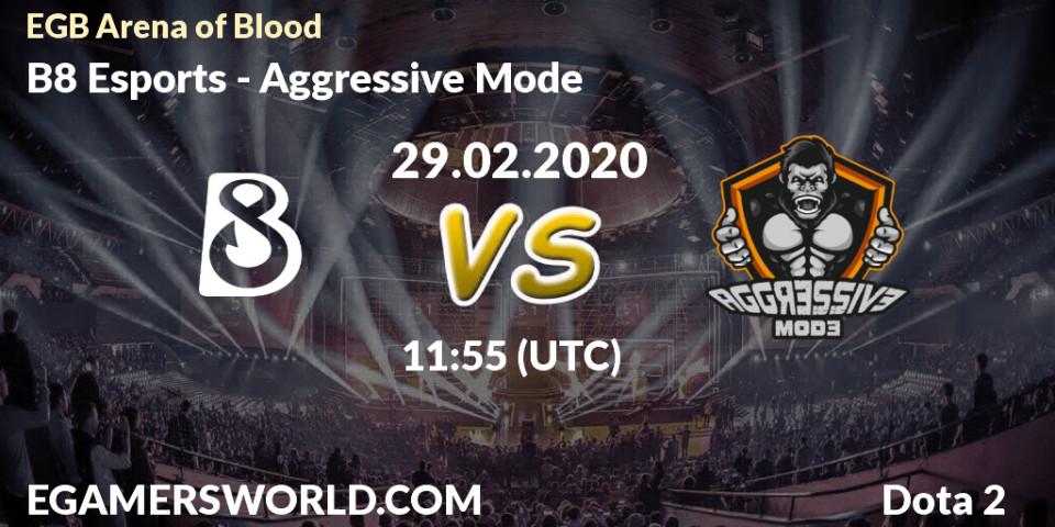 Prognoza B8 Esports - Aggressive Mode. 29.02.2020 at 11:57, Dota 2, Arena of Blood