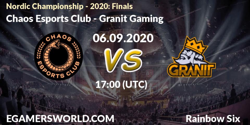 Prognoza Chaos Esports Club - Granit Gaming. 06.09.20, Rainbow Six, Nordic Championship - 2020: Finals