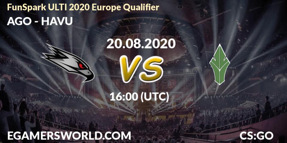Prognoza AGO - HAVU. 20.08.2020 at 16:00, Counter-Strike (CS2), FunSpark ULTI 2020 Europe Qualifier