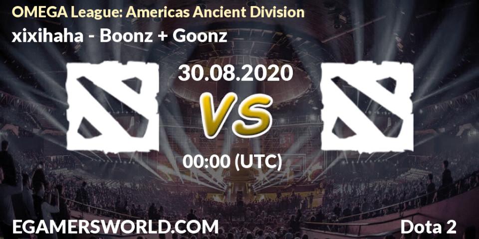 Prognoza xixihaha - Boonz + Goonz. 29.08.2020 at 23:19, Dota 2, OMEGA League: Americas Ancient Division