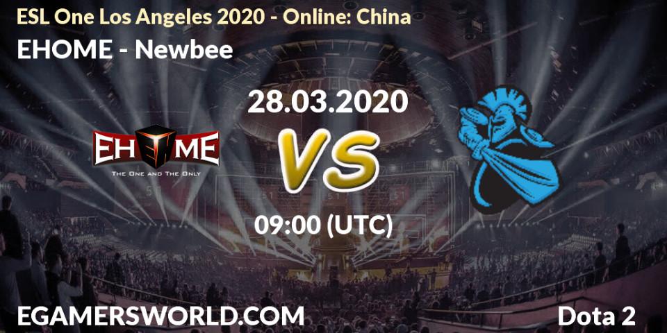 Prognoza EHOME - Newbee. 28.03.20, Dota 2, ESL One Los Angeles 2020 - Online: China