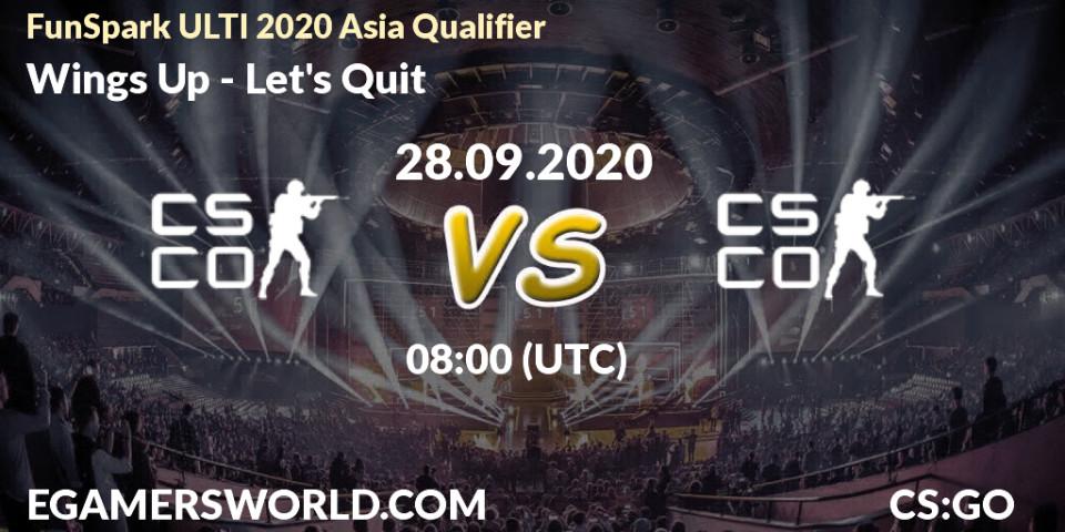 Prognoza Wings Up - Let's Quit. 28.09.2020 at 08:00, Counter-Strike (CS2), FunSpark ULTI 2020 Asia Qualifier