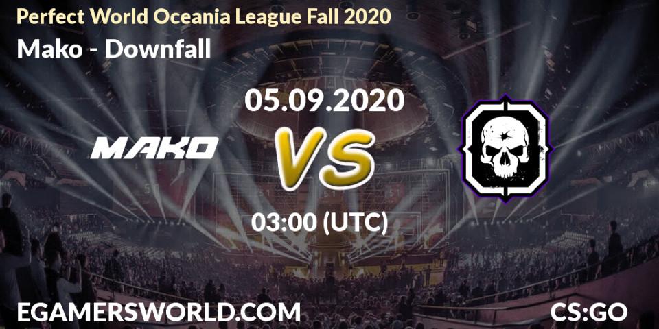Prognoza Mako - Downfall. 05.09.2020 at 03:00, Counter-Strike (CS2), Perfect World Oceania League Fall 2020