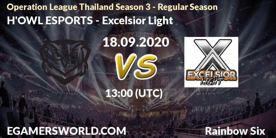 Prognoza H'OWL ESPORTS - Excelsior Light. 18.09.2020 at 13:00, Rainbow Six, Operation League Thailand Season 3 - Regular Season