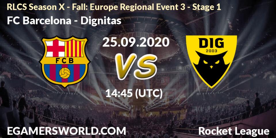 Prognoza FC Barcelona - Dignitas. 25.09.2020 at 14:45, Rocket League, RLCS Season X - Fall: Europe Regional Event 3 - Stage 1