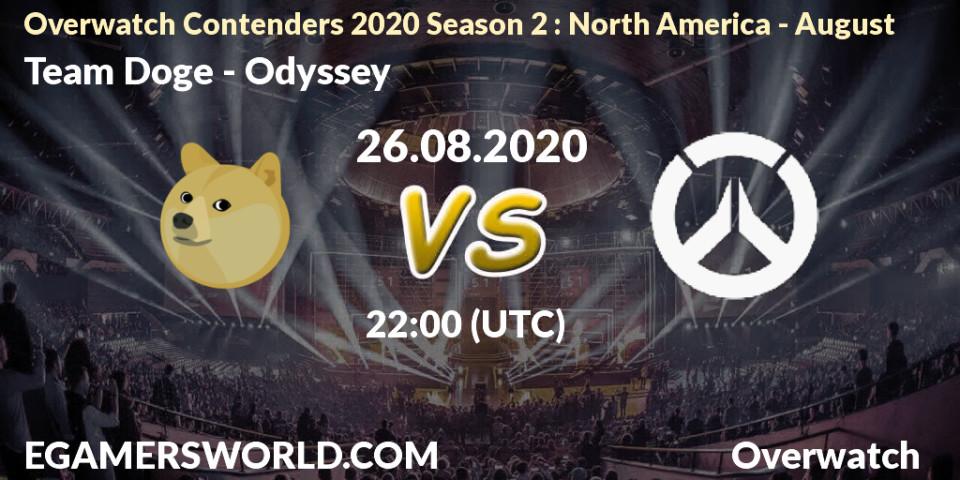 Prognoza Team Doge - Odyssey. 26.08.2020 at 22:00, Overwatch, Overwatch Contenders 2020 Season 2: North America - August