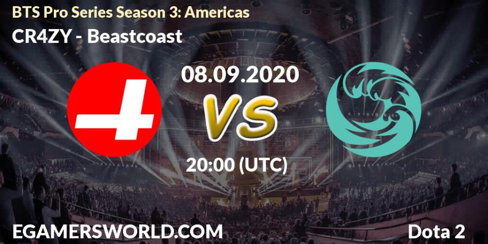 Prognoza CR4ZY - Beastcoast. 08.09.2020 at 20:01, Dota 2, BTS Pro Series Season 3: Americas