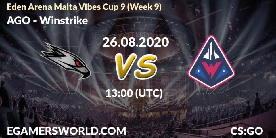 Prognoza AGO - Winstrike. 26.08.20, CS2 (CS:GO), Eden Arena Malta Vibes Cup 9 (Week 9)