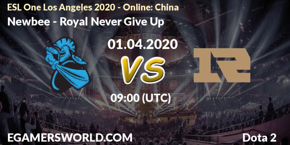 Prognoza Newbee - Royal Never Give Up. 01.04.20, Dota 2, ESL One Los Angeles 2020 - Online: China