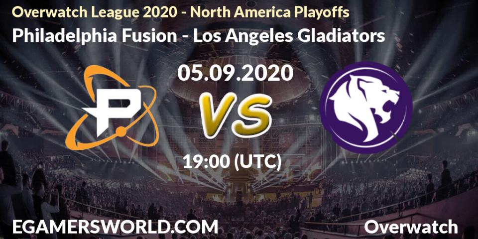 Prognoza Philadelphia Fusion - Los Angeles Gladiators. 05.09.20, Overwatch, Overwatch League 2020 - North America Playoffs