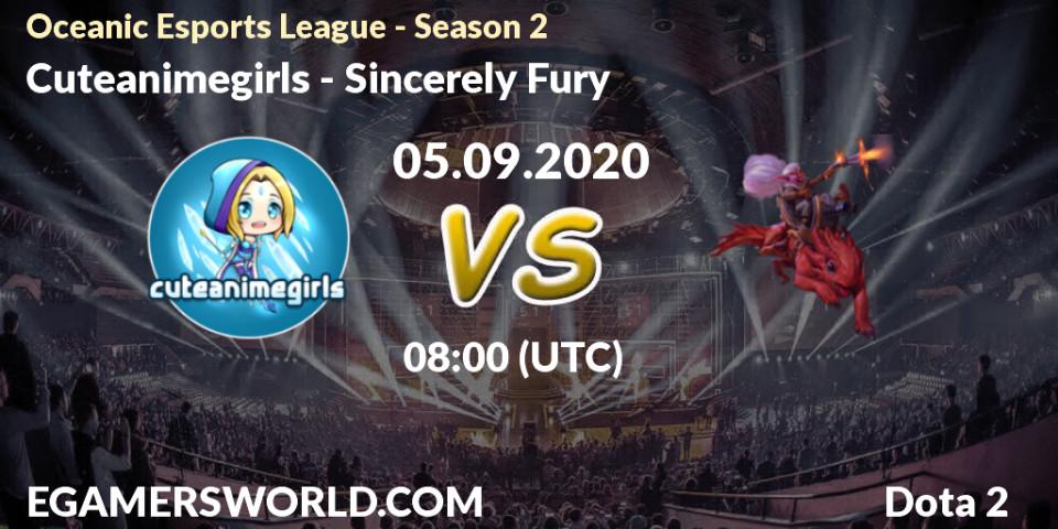 Prognoza Cuteanimegirls - Sincerely Fury. 05.09.2020 at 08:27, Dota 2, Oceanic Esports League - Season 2