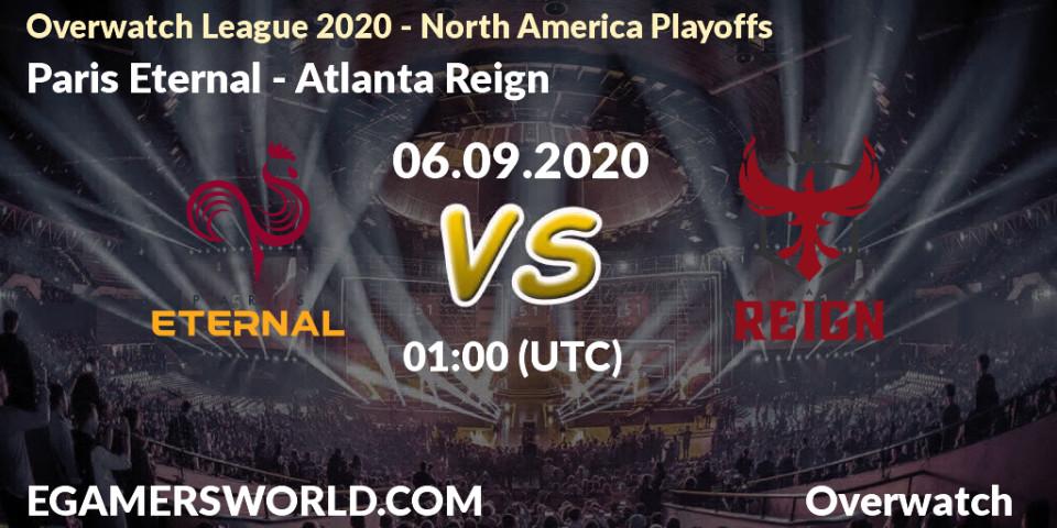 Prognoza Paris Eternal - Atlanta Reign. 06.09.2020 at 01:00, Overwatch, Overwatch League 2020 - North America Playoffs