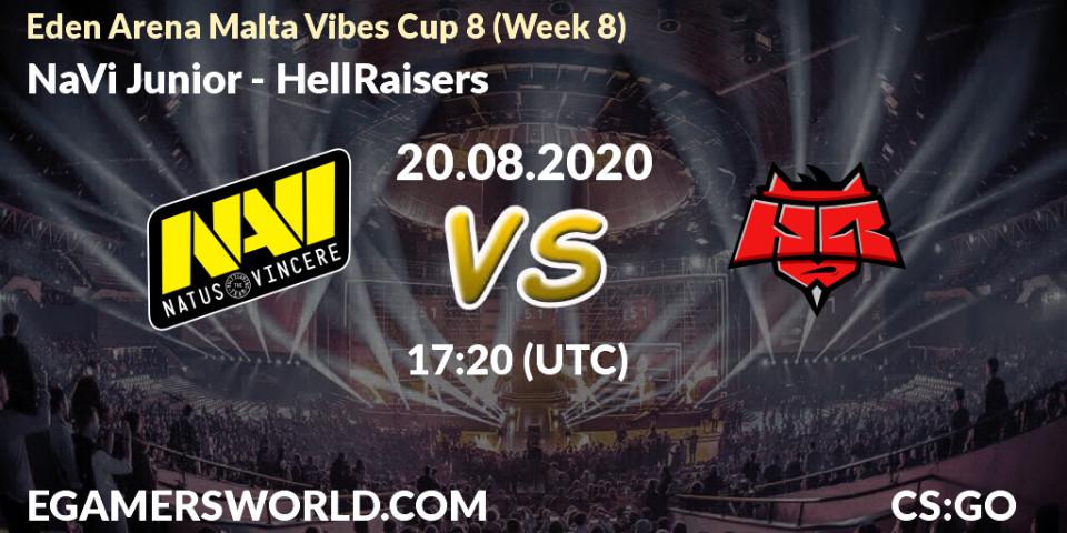 Prognoza NaVi Junior - HellRaisers. 20.08.2020 at 17:20, Counter-Strike (CS2), Eden Arena Malta Vibes Cup 8 (Week 8)