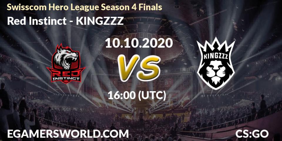 Prognoza Red Instinct - KINGZZZ. 10.10.2020 at 16:00, Counter-Strike (CS2), Swisscom Hero League Season 4 Finals
