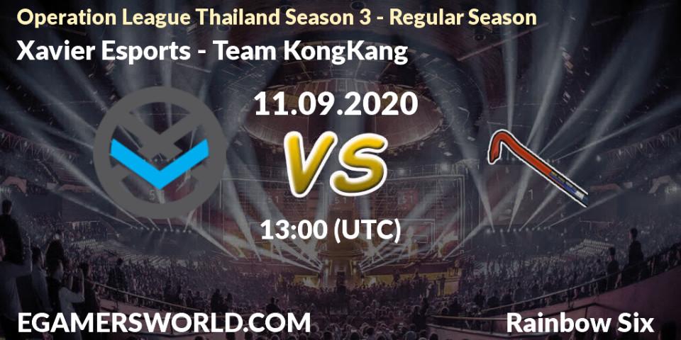 Prognoza Xavier Esports - Team KongKang. 11.09.2020 at 13:00, Rainbow Six, Operation League Thailand Season 3 - Regular Season
