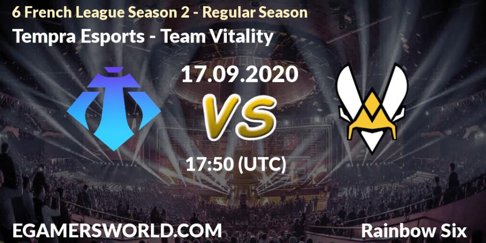 Prognoza Tempra Esports - Team Vitality. 17.09.2020 at 17:50, Rainbow Six, 6 French League Season 2 