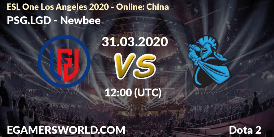 Prognoza PSG.LGD - Newbee. 31.03.20, Dota 2, ESL One Los Angeles 2020 - Online: China