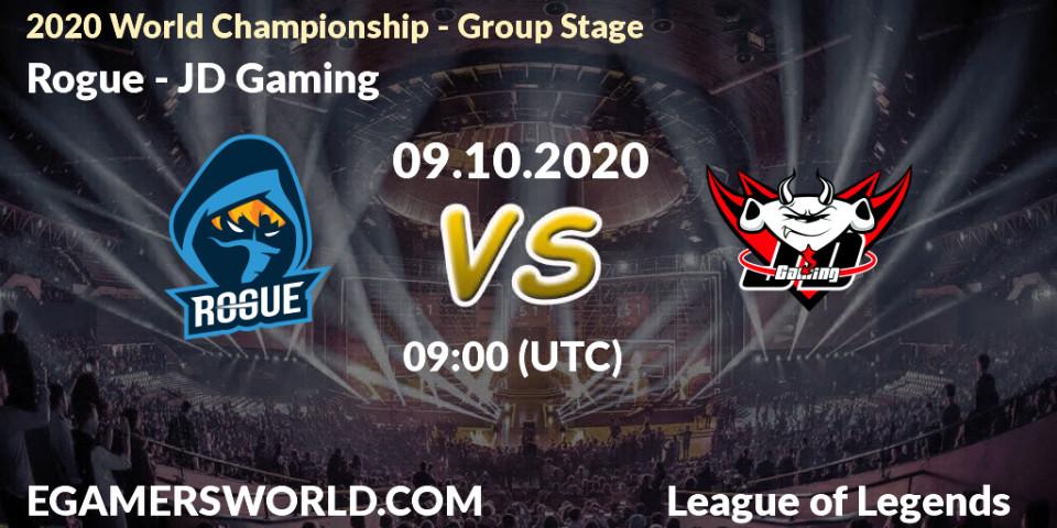 Prognoza Rogue - JD Gaming. 09.10.2020 at 09:00, LoL, 2020 World Championship - Group Stage