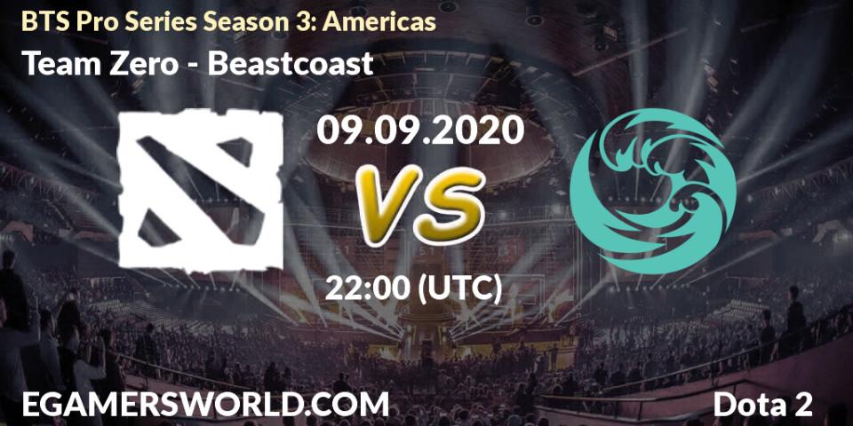 Prognoza Team Zero - Beastcoast. 09.09.2020 at 22:10, Dota 2, BTS Pro Series Season 3: Americas