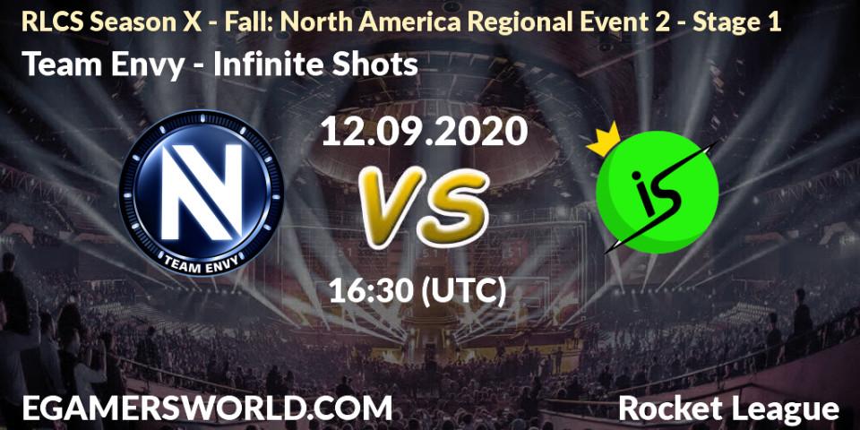 Prognoza Team Envy - Infinite Shots. 13.09.2020 at 16:30, Rocket League, RLCS Season X - Fall: North America Regional Event 2 - Stage 1