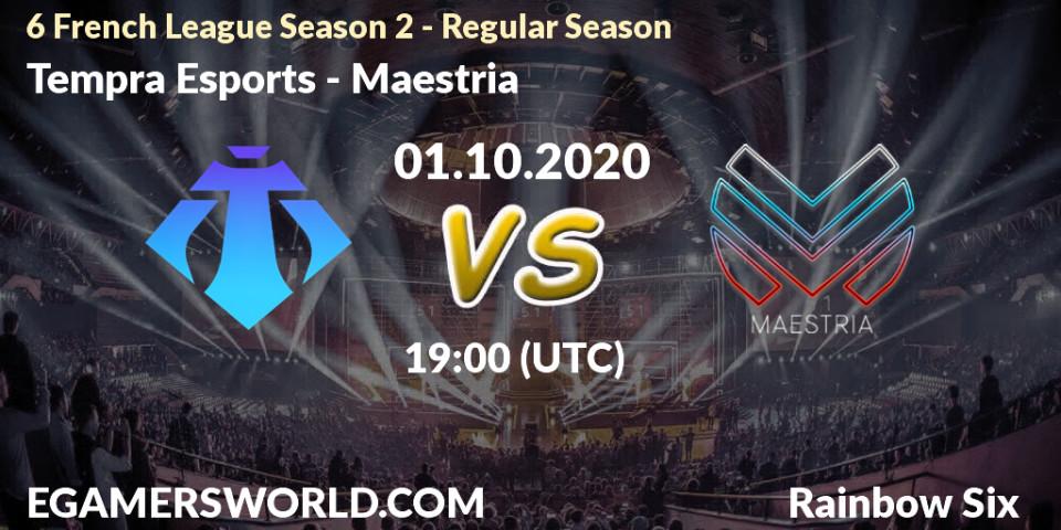 Prognoza Tempra Esports - Maestria. 01.10.2020 at 19:00, Rainbow Six, 6 French League Season 2 
