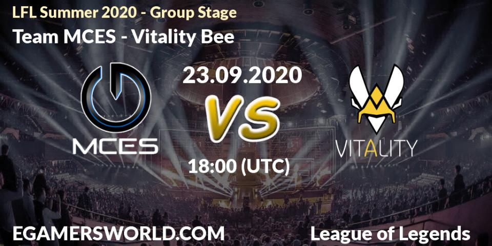 Prognoza Team MCES - Vitality Bee. 23.09.20, LoL, LFL Summer 2020 - Group Stage