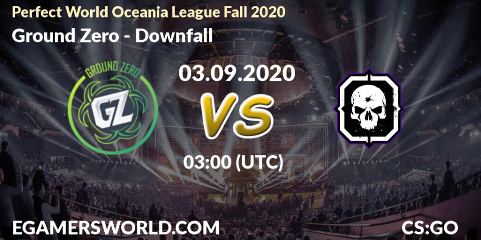 Prognoza Ground Zero - Downfall. 03.09.2020 at 06:00, Counter-Strike (CS2), Perfect World Oceania League Fall 2020