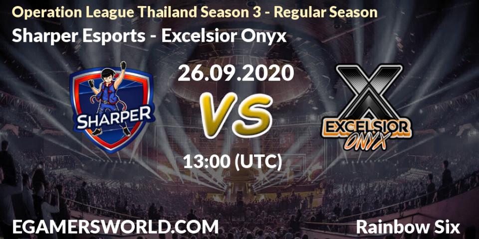 Prognoza Sharper Esports - Excelsior Onyx. 26.09.2020 at 13:00, Rainbow Six, Operation League Thailand Season 3 - Regular Season