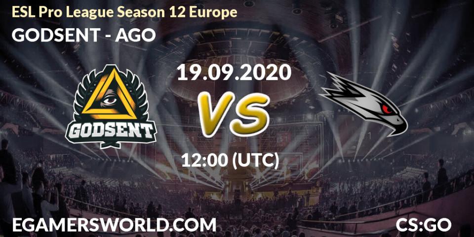 Prognoza GODSENT - AGO. 19.09.20, CS2 (CS:GO), ESL Pro League Season 12 Europe