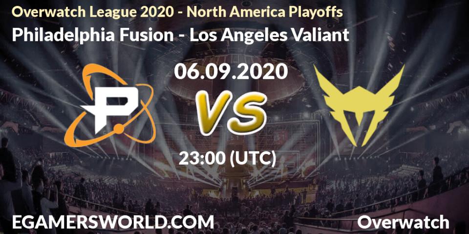 Prognoza Philadelphia Fusion - Los Angeles Valiant. 06.09.2020 at 23:00, Overwatch, Overwatch League 2020 - North America Playoffs
