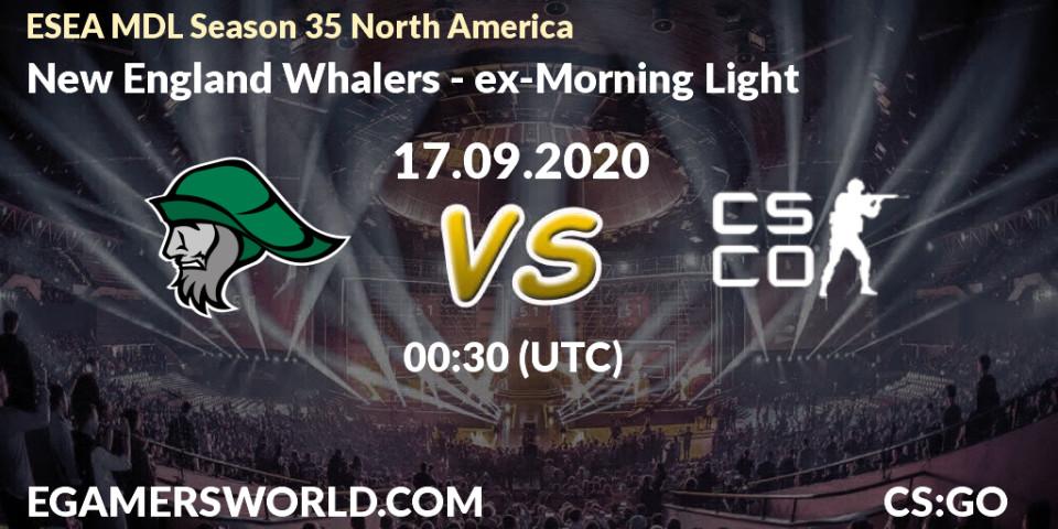 Prognoza New England Whalers - ex-Morning Light. 17.09.2020 at 00:30, Counter-Strike (CS2), ESEA MDL Season 35 North America