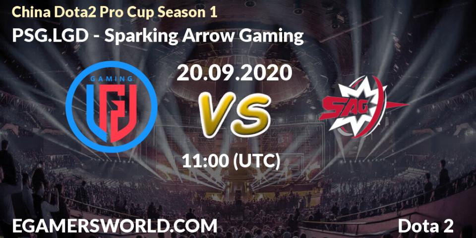 Prognoza PSG.LGD - Sparking Arrow Gaming. 20.09.2020 at 12:07, Dota 2, China Dota2 Pro Cup Season 1