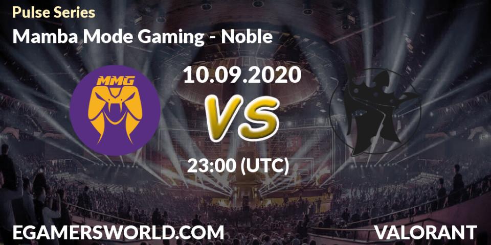 Prognoza Mamba Mode Gaming - Noble. 10.09.2020 at 23:00, VALORANT, Pulse Series