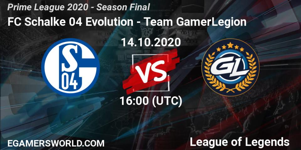 Prognoza FC Schalke 04 Evolution - Team GamerLegion. 14.10.2020 at 17:07, LoL, Prime League 2020 - Season Final