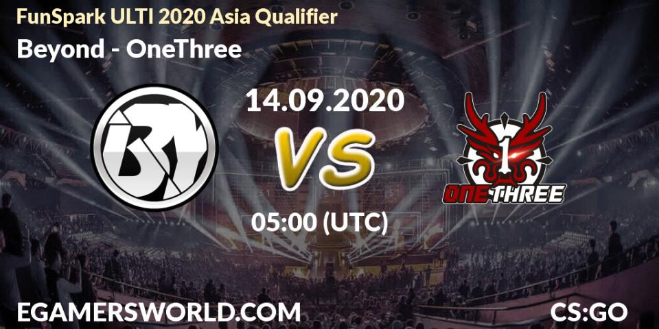 Prognoza Beyond - OneThree. 14.09.20, CS2 (CS:GO), FunSpark ULTI 2020 Asia Qualifier