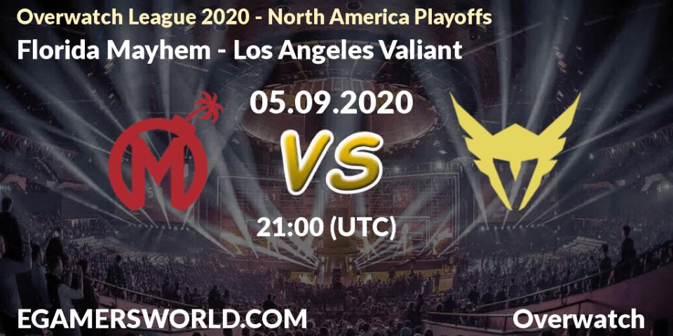 Prognoza Florida Mayhem - Los Angeles Valiant. 05.09.2020 at 21:00, Overwatch, Overwatch League 2020 - North America Playoffs