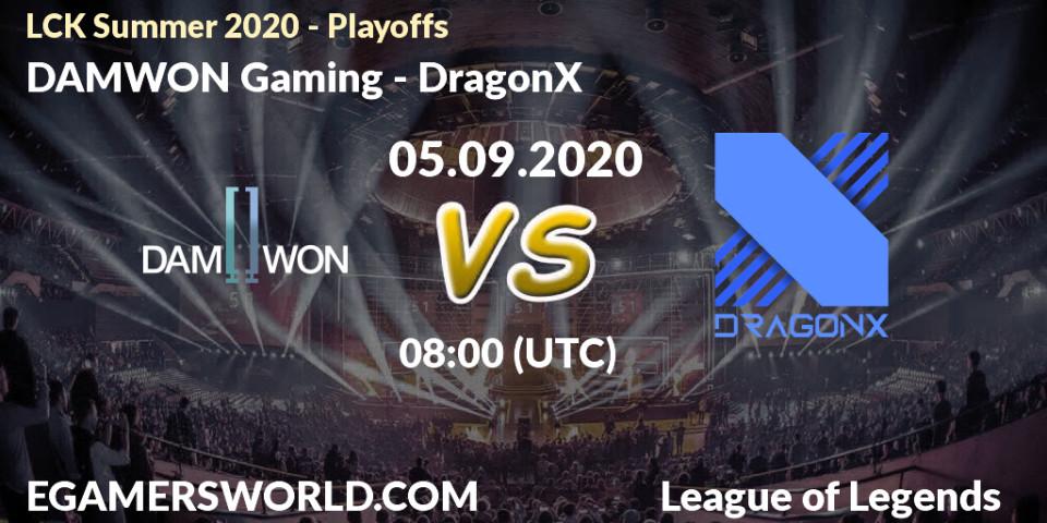 Prognoza DAMWON Gaming - DragonX. 05.09.20, LoL, LCK Summer 2020 - Playoffs