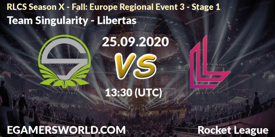 Prognoza Team Singularity - Libertas. 25.09.2020 at 13:30, Rocket League, RLCS Season X - Fall: Europe Regional Event 3 - Stage 1