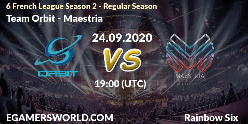Prognoza Team Orbit - Maestria. 24.09.2020 at 19:00, Rainbow Six, 6 French League Season 2 
