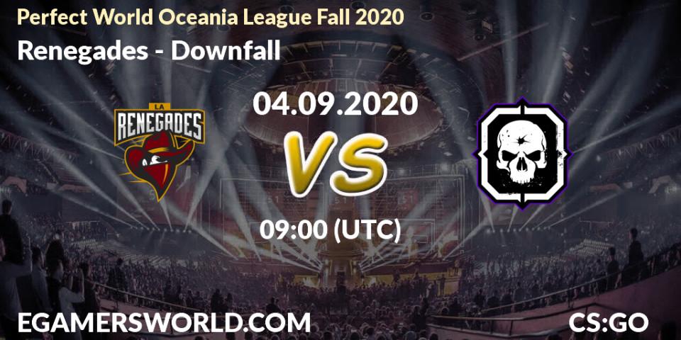 Prognoza Renegades - Downfall. 04.09.2020 at 09:30, Counter-Strike (CS2), Perfect World Oceania League Fall 2020