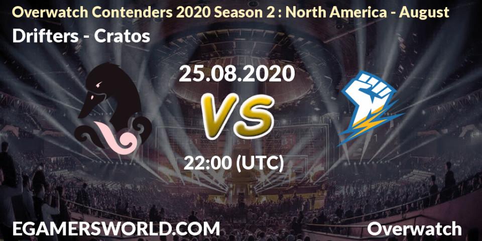 Prognoza Drifters - Cratos. 25.08.2020 at 22:00, Overwatch, Overwatch Contenders 2020 Season 2: North America - August