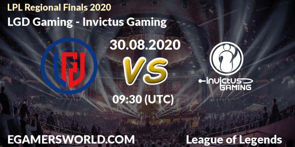 Prognoza LGD Gaming - Invictus Gaming. 30.08.20, LoL, LPL Regional Finals 2020