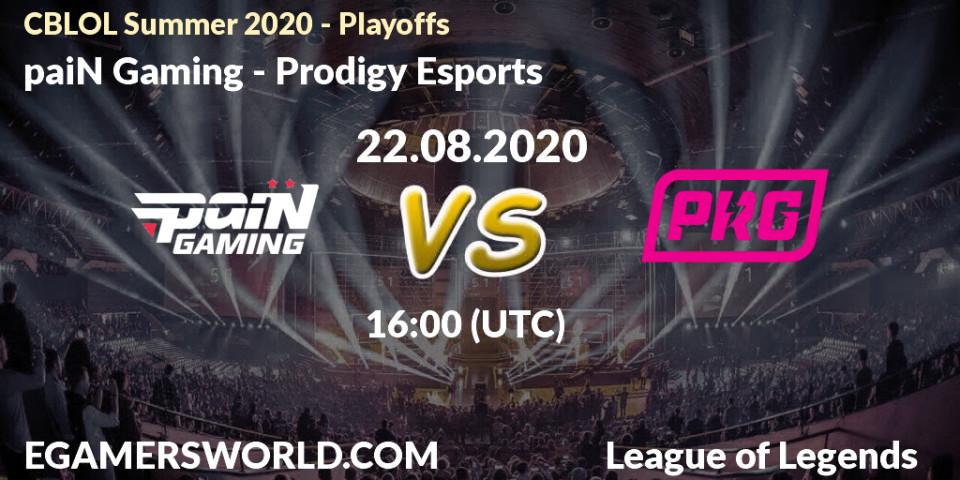 Prognoza paiN Gaming - Prodigy Esports. 22.08.2020 at 14:58, LoL, CBLOL Winter 2020 - Playoffs