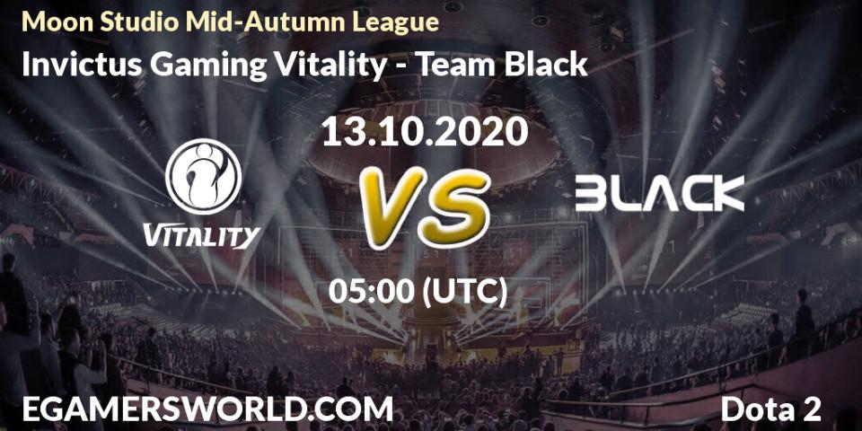 Prognoza Invictus Gaming Vitality - Team Black. 13.10.20, Dota 2, Moon Studio Mid-Autumn League