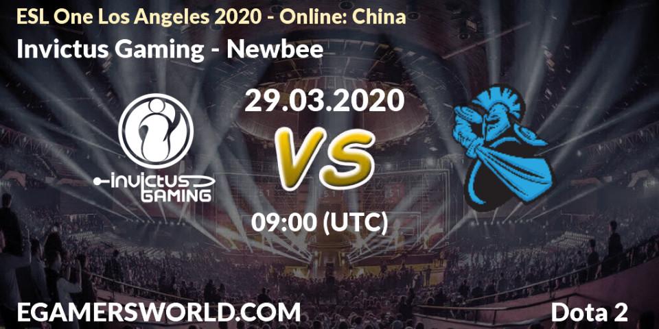 Prognoza Invictus Gaming - Newbee. 29.03.20, Dota 2, ESL One Los Angeles 2020 - Online: China