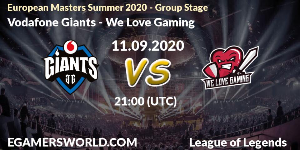 Prognoza Vodafone Giants - We Love Gaming. 11.09.20, LoL, European Masters Summer 2020 - Group Stage