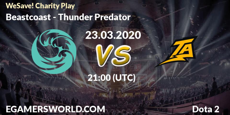 Prognoza Beastcoast - Thunder Predator. 23.03.20, Dota 2, WeSave! Charity Play