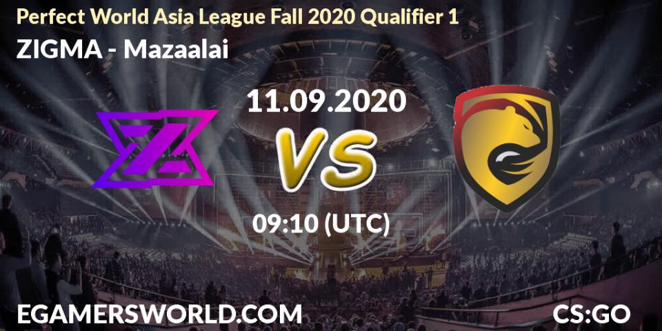 Prognoza ZIGMA - Mazaalai. 11.09.20, CS2 (CS:GO), Perfect World Asia League Fall 2020 Qualifier 1